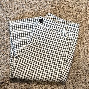 Cabi Black and White Grid Pattern Chinos